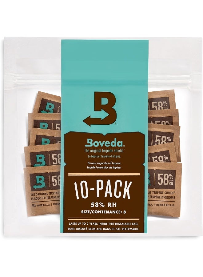 Boveda 58% Humidor Packets - 2 Way Humidity Control Packs- Size 8-10 Count Resealable Bag - Cigar Humidor Accessories - Bulk Humidity Packs - Relative Humidity Packs - Humidor Packet - Image 1